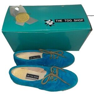 The TOG Shop Womens Vintage Velour Lace Up Sneaker Size 6 Terrycloth Insole